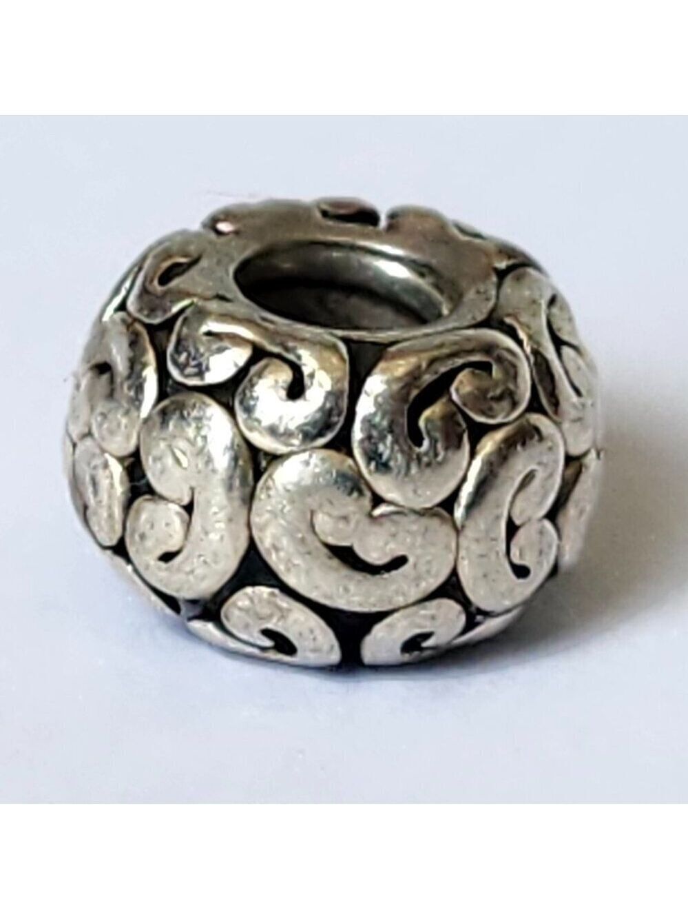 Authentic PANDORA Paisley Silver Spacer European Charm Bead